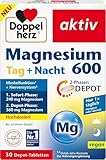 Doppelherz Magnesium 600 Tag und Nacht 2-Phasen-DEPOT - Magnesium trägt zur normalen Muskelfunktion bei - Hochdosiert - 30 DEPOT-Tabletten