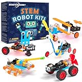 SCIENCE DIARY STEM Roboter Bausatz für Kinder - Technik-Experimente mit Motor & Werkzeug, Lernspielzeug zum Bauen & Forschen, Jungen & Mädchen zu Geburtstag & Weihnachten