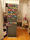 Tafelfolie magnetisch 50x100cm 40x100cm 30x100cm | grau |Selbstklebende magnetische Tafelfolie | Kreidetafel | Memotafel Kühlschrank Tafel | Magnetfolie (30x100)