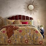 furn. Ethereal Star Bettwäsche-Set – Wende-Bettbezug mit himmlischem Sternenmuster (Goldstaub Gelb – Einzelbett)