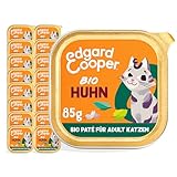 Edgard & Cooper Nassfutter für Katzen, (Bio Huhn, 85g x 16), Bio, Getreidefrei, voll von frischem Fleisch und natürlichen Zutaten, geeignet für sterilisierte und aktive Katzen, hoher Proteingehalt