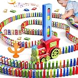 Doloowee Domino Zug Set, Automatischer Domino Zug mit 210 Domino Blöcken, 5 Aufklebers, Domino Spielzeug für 3 4 5 Jahre Jungen Mädchen