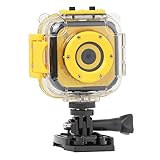 UTTASU wasserdichte Digitalkamera für Kinder, 1080P HD-Videorecorder für Schwimmen, Schnorcheln und Strandabenteuer, mit robustem Design, kompakte Größe und helle Farboptionen, Gelb, Blau, Rosa