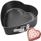 Kamehame Springform Herz Kuchenform Herzform Backform 26 cm Herzbackform Antihaftbeschichtet Kuchen Form Schwarz, 1 Stück