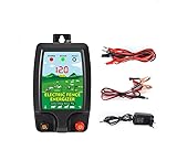 Weciau Weidezaungerät 12V mit LED Anzeige, Elektrischer Schäferhund für 10 km Reichweite, Wasserdicht Elektrozaungerät für Schutz von Nutztieren, Haustieren, Geflügel, Hausweide, Gärten