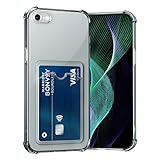AKABEILA Hülle für iPhone 6S / 6 Schutzhülle mit Kartenfach Transparent Silikon TPU Handyhülle Dünn Weiche Stoßfest Flexibel Handy Tasche Bumper Brieftasche Case Cover 4.7'