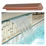 EdelstahlSchwimmbecken, Wasserfall, Spillway, 178 cm, BronzeSpringbrunnen, Überlaufgerät, Unterputz, Teich, Wasserfall-Kit mit Rohranschluss für Outdoor-Wassereigenschaften