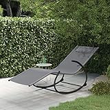 Xichuzi Schaukelliege Grau Stahl und Textilene, Liegestuhl Balkon, Gartenliege, Sonnenliege, Deckchair, Saunaliege, Liege Outdoor, Sonnenstuhl,