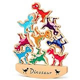 Stapelspielzeug aus Holz, Stapelspiel ab 2 3 4 5 Jahre Dinosaurier Holzspielzeug, Montessori Spielzeug für Kinder ab 3 4 5 Jahre Geschenk für Junge Mädchen