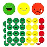 VntMQP 1200 Stück Emotion Aufkleber, 600 Grün 400 Gelb 200 Rot Pädagogische Belohnung Bewertung Aufkleber 2.5CM für Lehrer und Kinder