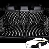 VNUNMALC Kofferraummatten Kofferraumwanne Leder Auto für KIA Carens (7seats) 2013-2016, VollstäNdige Einkreisung Antirutschmatten, Kofferraumschutz Teppiche Autozubehör,C