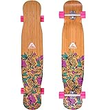 Apollo Dancer Longboard Paeonia, 46 x 9,5 Zoll, ABEC 9 Kugellager, stylische Longboards, perfekt zum Dancing für Profis und Anfänger, Komplettboard für Tricks und Moves Aller Art, Cruiser Longboard
