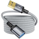 Kiuet USB3.0 Verlängerungskabel 3M, Typ A Stecker auf Buchse, Verlängerungskabel, Geflochten, Kompatibel mit USB Tastaturen, Mäusen, Xbox, Flash Laufwerken, Festplatten, Druckern usw