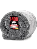 Ivality® Auto Trockentuch Mittel 40x60 cm – 1400 GSM Ultra Saugstarke Mikrofasertücher für Autopflege und Motorrad, Fusselfreies, Lack-schonendes Twisted Towel Microfasertuch