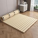 Klappbares Bettgestell aus Holz, Roll-Latten-Design, atmungsaktiv und feuchtigkeitsbeständig, Kiefernpalettenstütze für Queen-Size-, Doppel- und Doppelmatratzen, Tatami-kompatibel