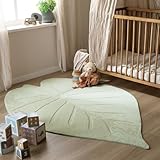 FRAAI | Home & Living Kinderteppich Waschbar - Coco Blatt Grün - Einfarbig - Kinderzimmer, Babyzimmer, Jugendzimmer - Jungen - Mädchen - Carpet