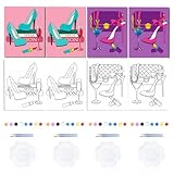 WEBEEDY 4 Pack Vorgezeichnete Leinwand Zum Malen Hoher Absatz Vorgedruckte Skizzierte Leinwand Für Damen Sip Und Malen Party Gefälligkeiten Bereit Zum Malen Kunst Set Weihnachtsgeschenk (20x25cm)
