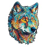 Holzpuzzle Erwachsene, 300 Teile Wolf Holz Puzzle Erwachsene, 41x29.7cm Wooden Puzzle, Unregelmäßige Einzigartige Puzzle, Holzpuzzle Tierform, Holz Puzzle Mit Geschenkbox Aus Holz