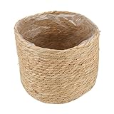 Rastapulz Blumentopf Aus Seegras – Geflochtener Blumentopf – Dekorativer Pflanzkorb mit Kunststofffolieneinsatz im Boho-Stil, Langlebig, Hohe Qualität