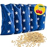 Kirschkernkissen Mikrowelle 55x20 cm - Körnerkissen Nacken Schulter - Wärmekissen Mikrowelle - Nackenwärmer - Kirschkernkissen groß - Körnerkissen Mikrowelle - Sternchen