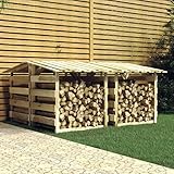 Pergolen mit Dach 4 STK., LAPOOH Kaminholzregal, Brennholzregal Außen, Holzstapelhilfe, Holzunterstand, Kaminholzregal Aussen, Holzregal Kaminholz, 100x90x100 cm Kiefernholz Imprägniert