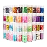 Gesicht Glitzer Make -up 200 Gramm, klobiger ökologisch -holographischer Glitzer für Augen, Körperhaar & Nägel, 3 mm gemischte Paillettenkosmetiklaserpulver -Mermaid -Zubehör, 40 -Set von 40