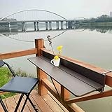 Balkon-Klapptisch, verstellbar, 60 x 120 cm, leicht, Terrassen-Bartisch für Geländer, Outdoor-Beistelltisch, Wandmontage, hängende Arbeitsplatte, Verlängerung, Balkonzubehör