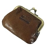 GoBago Branco Leder Geldbeutel Knips-Börse Damen Geldbörse Portemonnaie Cognac
