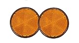 GFDSGRE RüCkstrahler Motorrad 2 Stück runde orangefarbene Reflektoren for Motorräder, 5,6 x 0,8 cm Motorrad RüCkstrahler