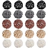 HAOBIN 20 StüCk Rattankugeln Natur Wicker Rattan Kugeln Rattan Kugeln Weidenkugeln Dekokugeln Rattan Wicker Rattan Ball Kugeln 3cm DIY Handwerk, Blumendekoration Wohnzimmer Hochzeit Party Dekoration