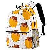Laptop-Rucksäcke, Schultasche, College-Rucksack, Büchertaschen für Mädchen, Jungen, Frauen, Männer, Studenten, Bär mit Rosa, Mehrfarbig 7, 29.4x20x40cm/11.5x8x16 in