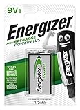 Energizer 9v Batterie, wiederaufladbar, 1 Stück, Recharge Power Plus