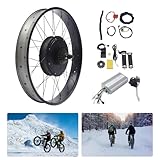 Wiyuer 26 Zoll Schnee Bike IP54 wasserdicht E-Bike Fahrrad Nabenmotor Umbausatz 48V 1500W für Elektrofahrrad Elektro Hinterrad Conversion Kit