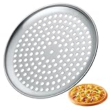 Holdes Perforierte Pizza-Pfanne, rund, antihaftbeschichtet, Aluminiumlegierung, gleichmäßiges Erhitzen von Backgeschirr, Ofen-Backzubehör, Pizzablech für hausgemachte Pizza, Kuchen, Gebäck