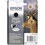 Epson Original T1301 Tinte Hirsch (SX420W BX320FW SX620FW BX/SX525WD BX625FWD BX305FW B42WD BX925FWD BX635FWD BX535WD SX435/440W BX630FW SX235W WF7015 7515 7525 3010 3520 3540) schwarz, Standard