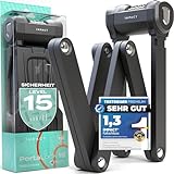 Impact PortaLock 15 - Faltschloss Fahrrad Zahlenschloss - Sicherheitslevel 15 Zahlenschloss Fahrrad - 110cm mit Halterung -Fahrradschloss Faltschloss