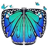 DURANTEY Umhang Kostüm Tiere Schmetterling Kostüm Poncho Fasching Schmetterlingsflügel Erwachsene 168 * 135CM Schmetterlingsflügel für Kostüm Cosplay Karneval Maskerade Faschingskostüme Damen Tiere