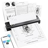 TATTMUSE Thermodrucker A4 Unterstützt das Format A4/A5/B5, Bluetooth Mobiler Drucker, Lernen, Tragbarer Drucker Kompatibel mit Phone, Monochromer Reisedrucker Nur Thermopapie