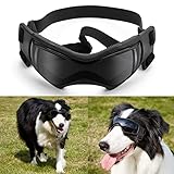 Ownpets Anti-UV Hundebrille, Sonnenbrille, Skibrille, Hund Fliegerbrille für kleine und mittlere Hunde, verstellbar, Sunglasses for Dog,Schwarz