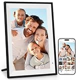 Digitaler Bilderrahmen 10,1 Zoll 32GB WiFi Elektronischer Bilderrahmen 1280x800 HD IPS Touchscreen Speicher Automatische Rotation Teilen Sie Fotos und Videos Sofort Luakug Geschenke für Eltern/Freunde