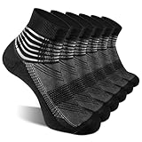 IRAMY Kompressionsstrümpfe Herren Knöchelstütze Sneaker Laufsocken Kompressionssocken Damen Coolmax Wicklung Sportsocken Gepolsterte Plantar Fasciitis Socken 3 Paar