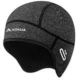 wonsar Wintermütze, Winddichte Fahrrad Mütze Winter, Helm-Unterziehmütze für Herren Damen, Mütze Fahrradhelm, Radmütze, Fahrrad Zubehör, Sportmütze, Radfahren Skifahren Laufmütze