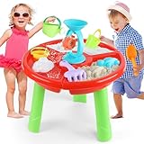 GirlDiary Kinder Sand Und Wassertisch Outdoor Spielzeug, Wasserspieltisch Aktivität Tabelle Sommer Spielzeug am Strand Hinterhof für Jungen Mädchen Kleinkinder 1-3 Alter 3-5 Up 001