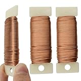 HAHIYO Blumendraht aus Metall, 22 Gauge, 3 Rollen, insgesamt 115 Meter, flexibler Paddeldraht, Blumendraht, Gartendraht für Basteln, Weihnachtskränze, Baum, Blumenarrangement, Blumenstrauß,