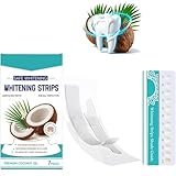 Zahnaufhellung Whitening Strips, 7 Stück Teeth Whitening Strips, Coconut Mint WhiteningStrips, Bleaching Stripes für Empfindliche Zähne, Zähne Aufhellen, Schnelles Entfernen Aller Flecken (1)