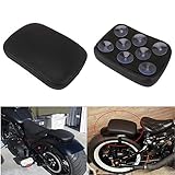Sattel mit Saugnapf für Motorrad, mit 8 Passagieren hinten, nur für Chopper Custom Cruiser XL883 XL1200 X48 X72, Farbe Schwarz