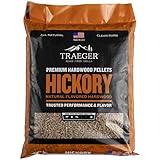 Traeger Grills Hickory 100% Naturholzpellets für Smoker und Pelletgrills, BBQ, Backen, Braten und Grill, 9 kg Beutel