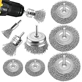 8-Teilig Drahtbürsten Set für gründliche Reinigung 1/4-Zoll-Schaft zur Reinigung von Rost Bohraufsatz- Ideal für Haus, Garten vielseitige Anwendungsmöglichkeiten