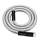 Flexibler, leichter GUKOK Metallschlauch, 152 cm, sicher zum Trinken, perfekt für Gartenrollen, Wohnmobile, Edelstahl-Buchse auf Stecker
