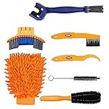 Bike Cleaning Tool Set 7 Stück Fahrrad Clean Brush Kit für Fahrradkette / Reifen / Sprocket Radfahren Ecke Fleck Schmutz Clean - Fit für Mountainbike Rennrad City Bike Faltrad etc